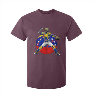 Venezuela Baseball Pitcher Skeleton T Shirt For Kid Venezuelan Flag Venezuela Pride Sports Fans TS02 Maroon Print Your Wear
