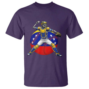 Venezuela Baseball Pitcher Skeleton T Shirt Venezuelan Flag Venezuela Pride Sports Fans TS02 Purple Print Your Wear
