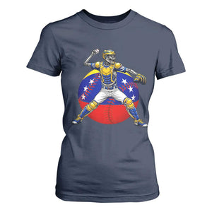 Venezuela Baseball Pitcher Skeleton T Shirt For Women Venezuelan Flag Venezuela Pride Sports Fans TS02 Navy Print Your Wear