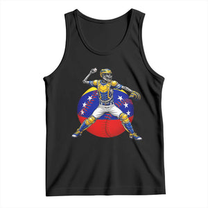 Venezuela Baseball Pitcher Skeleton Tank Top Venezuelan Flag Venezuela Pride Sports Fans TS02 Black Print Your Wear