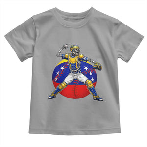 Venezuela Baseball Pitcher Skeleton Toddler T Shirt Venezuelan Flag Venezuela Pride Sports Fans TS02 Sport Gray Print Your Wear