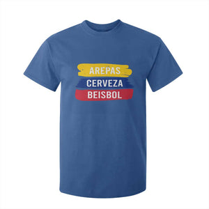 Arepas Cerveza Beisbol Venezuela Things T Shirt For Kid Funny Latino Food Beer and Baseball Pride TS02 Royal Blue Print Your Wear