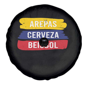 Arepas Cerveza Beisbol Venezuela Things Spare Tire Cover Funny Latino Food Beer and Baseball Pride TS02 Print Your Wear