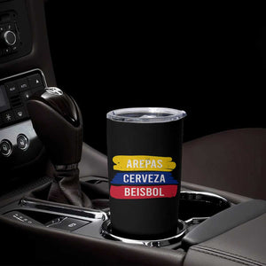 Arepas Cerveza Beisbol Venezuela Things Tumbler Cup Funny Latino Food Beer and Baseball Pride TS02 Print Your Wear