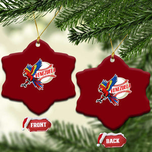 Venezuela Baseball Flying Scarlet Macaw and Ball Ceramic Ornament Ara Macao Guacamaya Venezuelan Pride TS02 Print Your Wear