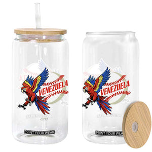 Venezuela Baseball Flying Scarlet Macaw and Ball Glass Can Ara Macao Guacamaya Venezuelan Pride TS02 Print Your Wear