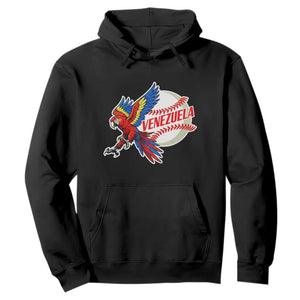 Venezuela Baseball Flying Scarlet Macaw and Ball Hoodie Ara Macao Guacamaya Venezuelan Pride TS02 Black Print Your Wear