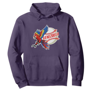 Venezuela Baseball Flying Scarlet Macaw and Ball Hoodie Ara Macao Guacamaya Venezuelan Pride TS02 Purple Print Your Wear