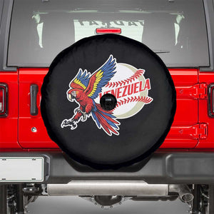 Venezuela Baseball Flying Scarlet Macaw and Ball Spare Tire Cover Ara Macao Guacamaya Venezuelan Pride TS02 Black Print Your Wear