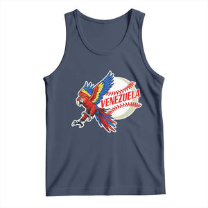 Venezuela Baseball Flying Scarlet Macaw and Ball Tank Top Ara Macao Guacamaya Venezuelan Pride TS02 Navy Print Your Wear
