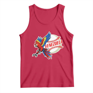 Venezuela Baseball Flying Scarlet Macaw and Ball Tank Top Ara Macao Guacamaya Venezuelan Pride TS02 Red Print Your Wear