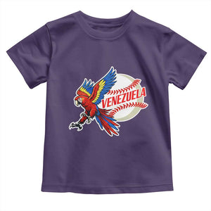 Venezuela Baseball Flying Scarlet Macaw and Ball Toddler T Shirt Ara Macao Guacamaya Venezuelan Pride TS02 Purple Print Your Wear