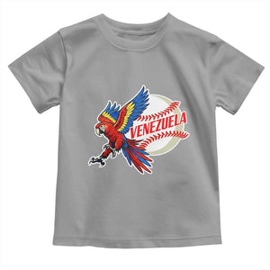 Venezuela Baseball Flying Scarlet Macaw and Ball Toddler T Shirt Ara Macao Guacamaya Venezuelan Pride TS02 Sport Gray Print Your Wear