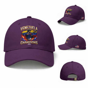 Venezuela Champions 2026 Baseball Cap Beisbol Venezuelan Pride Flag Baseball Fans TS02 Baseball Cap Universal Fit Purple Print Your Wear