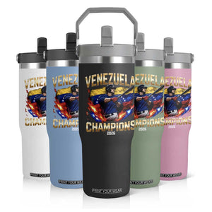 Venezuela Champions 2026 Flip Straw Tumbler Beisbol Venezuelan Pride Flag Baseball Fans TS02 Print Your Wear