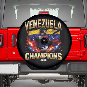 Venezuela Champions 2026 Spare Tire Cover Beisbol Venezuelan Pride Flag Baseball Fans TS02 Black Print Your Wear