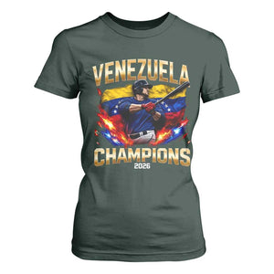 Venezuela Champions 2026 T Shirt For Women Beisbol Venezuelan Pride Flag Baseball Fans TS02 Dark Forest Green Print Your Wear