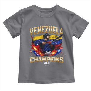 Venezuela Champions 2026 Toddler T Shirt Beisbol Venezuelan Pride Flag Baseball Fans TS02 Charcoal Print Your Wear