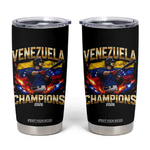 Venezuela Champions 2026 Tumbler Cup Beisbol Venezuelan Pride Flag Baseball Fans TS02 Black Print Your Wear