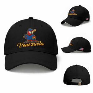 Venezuela Guacamaya Macaw Baseball Baseball Cap Venezuelan Pride Latino Beisbol Fans TS02 Baseball Cap Universal Fit Black Print Your Wear