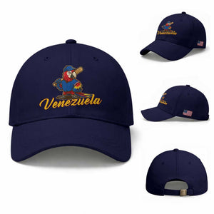 Venezuela Guacamaya Macaw Baseball Baseball Cap Venezuelan Pride Latino Beisbol Fans TS02 Baseball Cap Universal Fit Dark Blue Print Your Wear