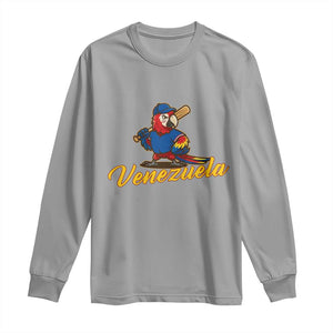 Venezuela Guacamaya Macaw Baseball Long Sleeve Shirt Venezuelan Pride Latino Beisbol Fans TS02 Sport Gray Print Your Wear