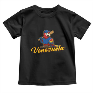 Venezuela Guacamaya Macaw Baseball Toddler T Shirt Venezuelan Pride Latino Beisbol Fans TS02 Black Print Your Wear