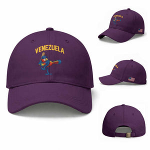 Venezuela Baseball Macaw Batter Baseball Cap Ara Macao Guacamaya Venezuelan Pride TS02 Baseball Cap Universal Fit Purple Print Your Wear
