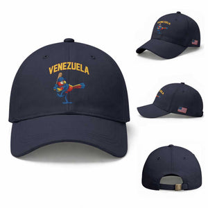 Venezuela Baseball Macaw Batter Baseball Cap Ara Macao Guacamaya Venezuelan Pride TS02 Baseball Cap Universal Fit Dark Blue Print Your Wear