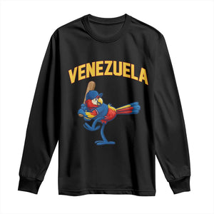 Venezuela Baseball Macaw Batter Long Sleeve Shirt Ara Macao Guacamaya Venezuelan Pride TS02 Black Print Your Wear