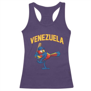 Venezuela Baseball Macaw Batter Racerback Tank Top Ara Macao Guacamaya Venezuelan Pride TS02 Purple Print Your Wear