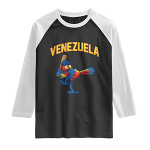 Venezuela Baseball Macaw Batter Raglan Shirt Ara Macao Guacamaya Venezuelan Pride TS02 Black White Print Your Wear