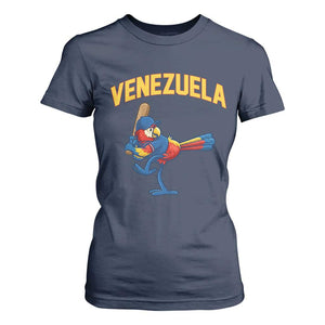 Venezuela Baseball Macaw Batter T Shirt For Women Ara Macao Guacamaya Venezuelan Pride TS02 Navy Print Your Wear