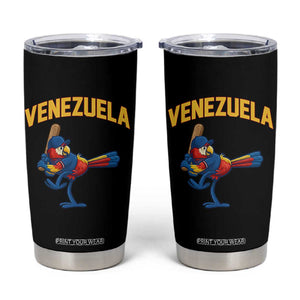 Venezuela Baseball Macaw Batter Tumbler Cup Ara Macao Guacamaya Venezuelan Pride TS02 Black Print Your Wear
