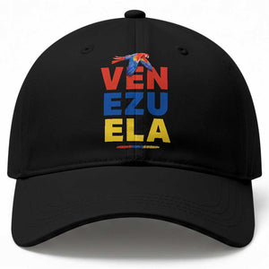 Venezuela Pride Flying Scarlet Macaw Baseball Cap Ara Macao Guacamaya Venezuelan Pride Tropical Bird TS02 Print Your Wear