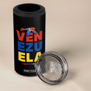 Venezuela Pride Flying Scarlet Macaw 4 in 1 Can Cooler Tumbler Ara Macao Guacamaya Venezuelan Pride Tropical Bird TS02 Print Your Wear