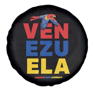 Venezuela Pride Flying Scarlet Macaw Spare Tire Cover Ara Macao Guacamaya Venezuelan Pride Tropical Bird TS02 Print Your Wear