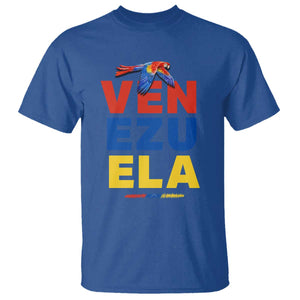 Venezuela Pride Flying Scarlet Macaw T Shirt Ara Macao Guacamaya Venezuelan Pride Tropical Bird TS02 Royal Blue Print Your Wear