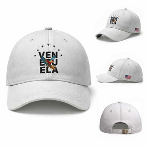 Venezuela Pride Flying Macaw Baseball Cap Ara Macao Guacamaya Venezuelan Pride Tropical Bird TS02 Baseball Cap Universal Fit White Print Your Wear