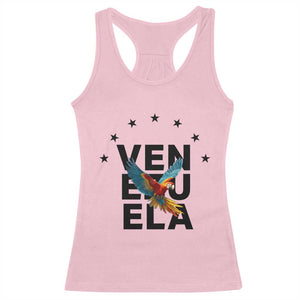 Venezuela Pride Flying Macaw Racerback Tank Top Ara Macao Guacamaya Venezuelan Pride Tropical Bird TS02 Light Pink Print Your Wear