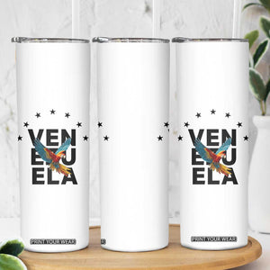 Venezuela Pride Flying Macaw Skinny Tumbler Ara Macao Guacamaya Venezuelan Pride Tropical Bird TS02 Print Your Wear