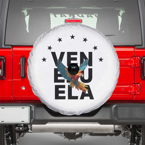 Venezuela Pride Flying Macaw Spare Tire Cover Ara Macao Guacamaya Venezuelan Pride Tropical Bird TS02 White Print Your Wear