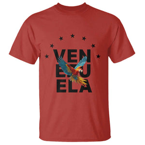 Venezuela Pride Flying Macaw T Shirt Ara Macao Guacamaya Venezuelan Pride Tropical Bird TS02 Red Print Your Wear