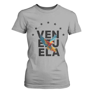 Venezuela Pride Flying Macaw T Shirt For Women Ara Macao Guacamaya Venezuelan Pride Tropical Bird TS02 Sport Gray Print Your Wear