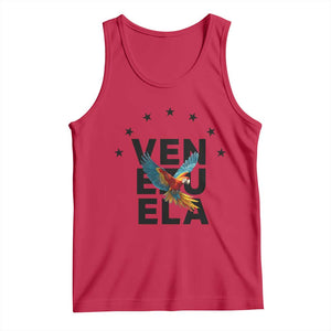 Venezuela Pride Flying Macaw Tank Top Ara Macao Guacamaya Venezuelan Pride Tropical Bird TS02 Red Print Your Wear