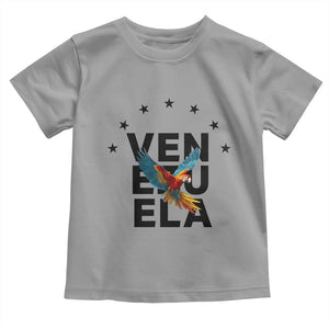 Venezuela Pride Flying Macaw Toddler T Shirt Ara Macao Guacamaya Venezuelan Pride Tropical Bird TS02 Sport Gray Print Your Wear