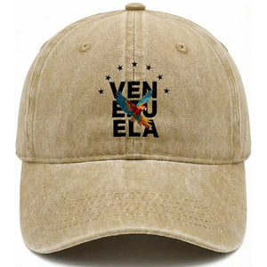 Venezuela Pride Flying Macaw Washed Cotton Baseball Cap Ara Macao Guacamaya Venezuelan Pride Tropical Bird TS02 Print Your Wear