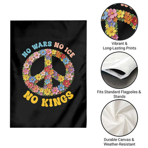 No Wars No Ice No Kings Retro Flower Garden Flag Hippie Floral Peace Sign Social Justice Anti War Protest TS02 Print Your Wear