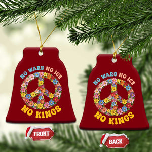 No Wars No Ice No Kings Retro Flower Ceramic Ornament Hippie Floral Peace Sign Social Justice Anti War Protest TS02 Print Your Wear