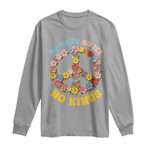 No Wars No Ice No Kings Retro Flower Long Sleeve Shirt Hippie Floral Peace Sign Social Justice Anti War Protest TS02 Sport Gray Print Your Wear